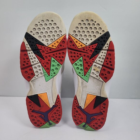 Air Jordan 7 Hare 2015 Men's White Red Sneakers 304775-125 US Size 9.5 - Picture 7 of 8